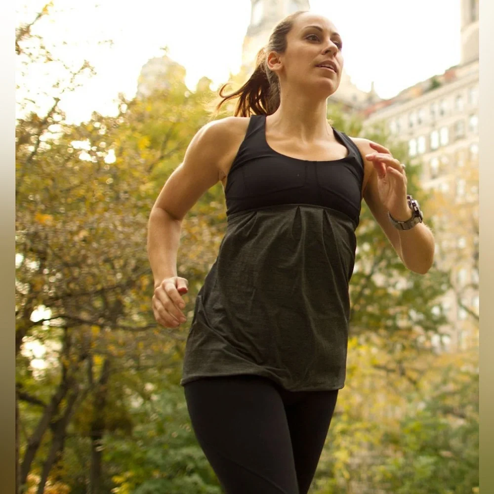 LULULEMON Run Your Heart Out Tank Heathered Black / Black No Size‎ Tag 8